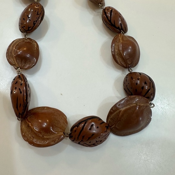NUT NECKLACE  Brown Necklace Featuring Various Size Nut’s. Unique - Picture 5 of 7